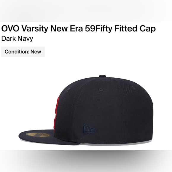 OvO x New Era Varsity 59Fifty Fitted Cap Dark Navy - Picture 6 of 7